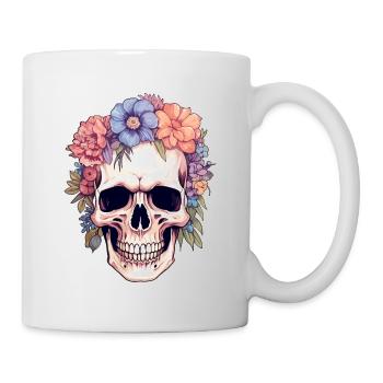 Human Skull & Flowers 14 - Mug - white - Right
