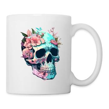Human Skull & Flowers 33 - Mug - white - Right