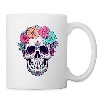 Human Skull & Flowers 31 - Mug - white - Right