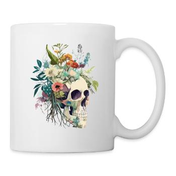 Human Skull & Flowers 27 - Mug - white - Right
