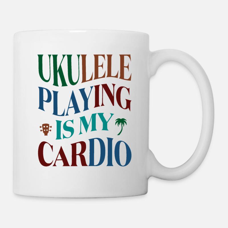 Jouer du ukulélé, c’est mon cardio - Mug blanc - blanc