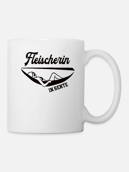 Fleischerin in Rente Rentenbeginn Fleischerei Frau - Tasse - Weiß