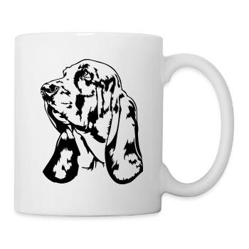 Basset Hound Portrait Hunde Hund Wilsigns - Tasse - Weiß - Rechts