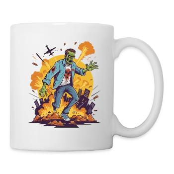 Illustration de bande dessinée zombie - Mug blanc - blanc - Droite