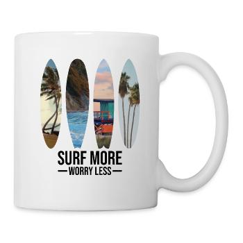 Surfer Surfen California Surfboards Wellenreiten - Tasse - Weiß - Rechts