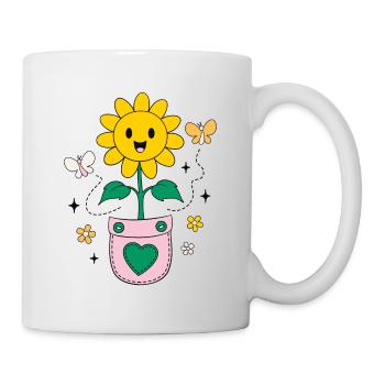 Positive Vibes Sunflower Pocket Design - Mug - white - Right