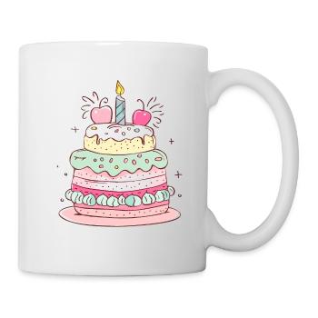 gâteau d'anniversaire joyeux anniversaire - Mug blanc - blanc - Droite