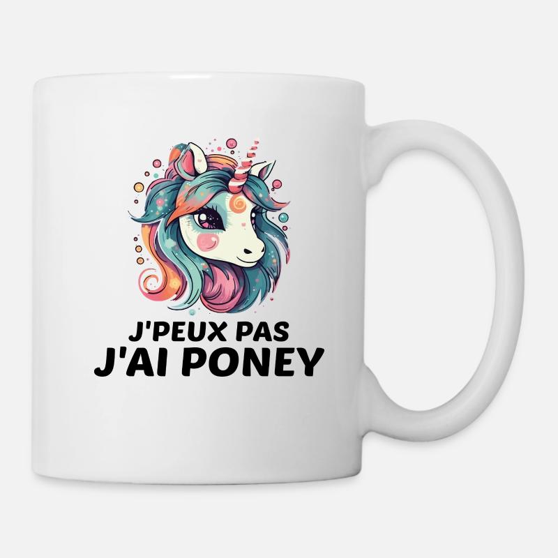 J'peux pas J'ai Poney - Mug blanc - blanc