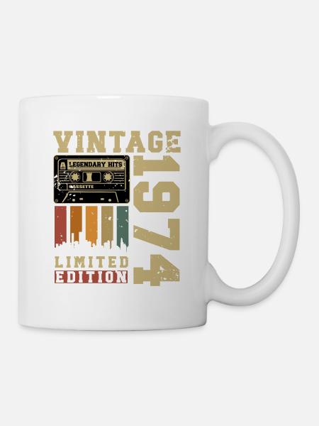 Vintage 1974 Jahrgang Retro Geburtstag Geschenk - Tasse - Weiß