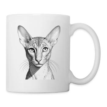 Lustige orientalische Kurzhaarkatze - Tasse - Weiß - Rechts
