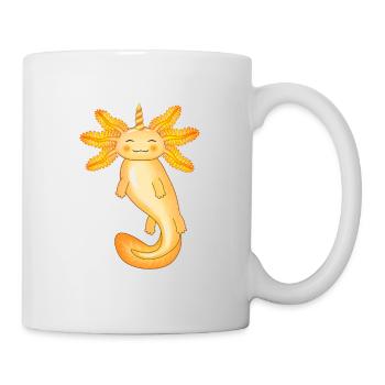 Gelber Einhorn-Axolotl - Tasse - Weiß - Rechts