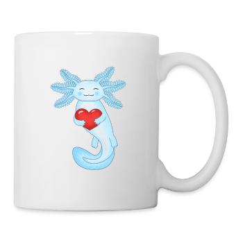 Axolotl zum Valentinstag - Tasse - Weiß - Rechts