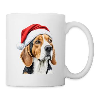 Chien beagle de Noël - Mug blanc - blanc - Droite