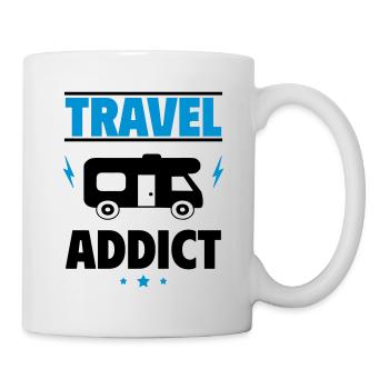 Travel-addicted The world is my playground - Mug - white - Right
