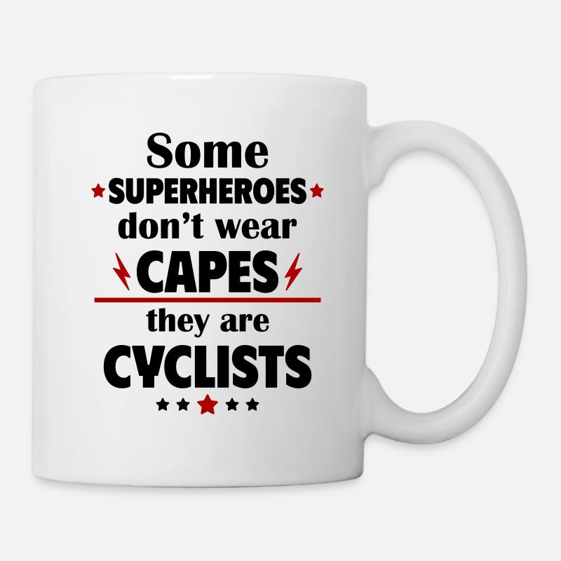 Certains héros ne portent pas de capes, les cyclistes - Mug blanc - blanc