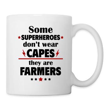Manche Helden tragen keine Umhänge, sie sind Bauer - Tasse - Weiß - Rechts