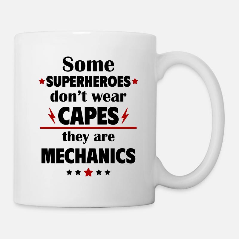 Certains héros ne portent pas de capes, les mécaniciens - Mug blanc - blanc