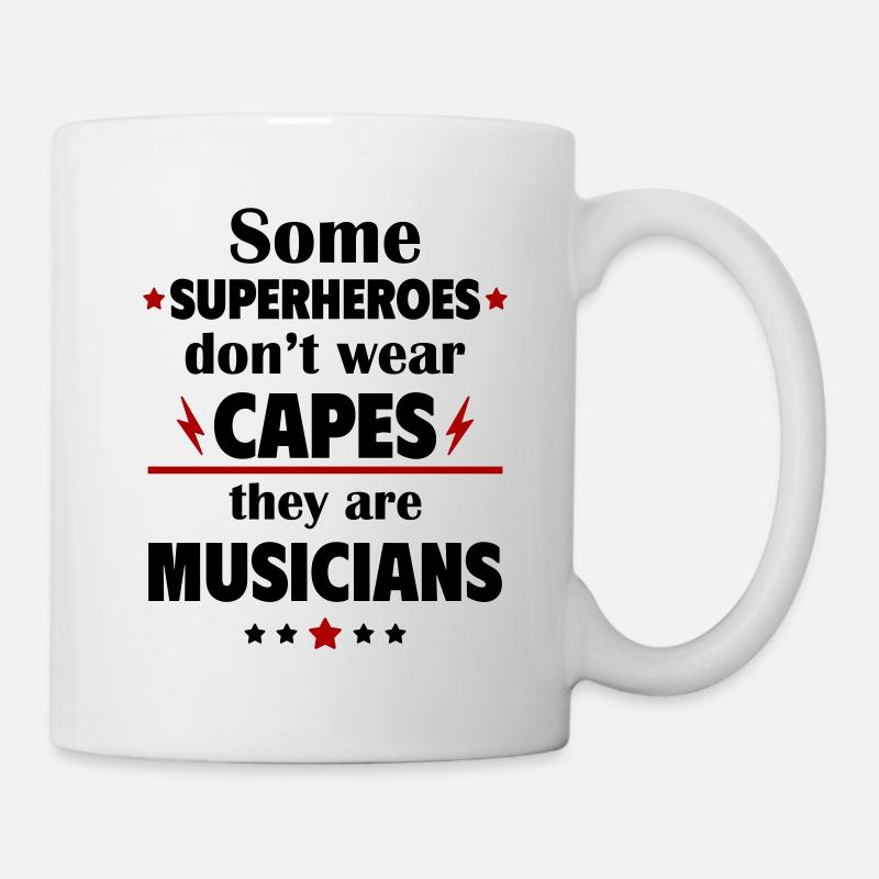 Certains héros ne portent pas de capes, les musiciens - Mug blanc - blanc
