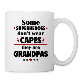 Certains héros ne portent pas de capes, ce sont des grands-pères - Mug blanc - blanc - Droite
