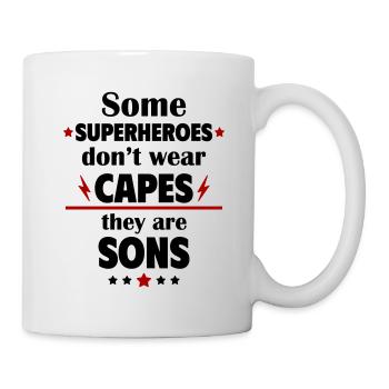 Certains héros ne portent pas de capes, ce sont des fils - Mug blanc - blanc - Droite