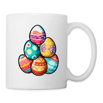 Ostereier Osterhase Osterfest - Tasse - Weiß - Rechts