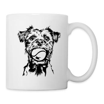 Border Terrier Hunde Hund Wilsigns - Tasse - Weiß - Rechts