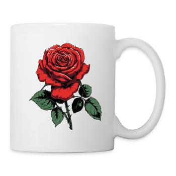 rote rose mit dornen muttertag - Tasse - Weiß - Rechts