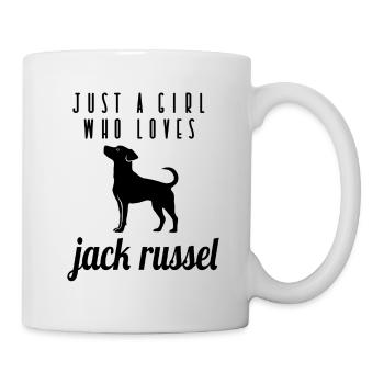 just a girl who loves jack russel terrier dog - Mug - white - Right