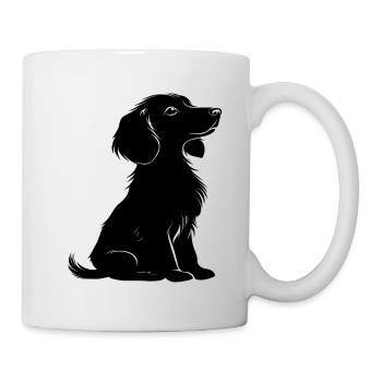 Teckel chien siège électrique silhouette noir animal de compagnie - Mug blanc - blanc - Droite