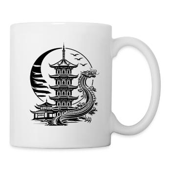 Asian Pagoda with Dragon Long - Mug - white - Right
