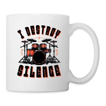 Je détruis les tambours du silence en disant des dictons - Mug blanc - blanc - Droite