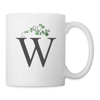 W mit Kleeblätter - Tasse - Weiß - Rechts