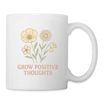 Blumenmotiv Positiv Denken - Tasse - Weiß - Rechts