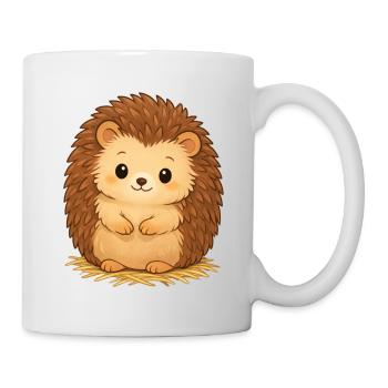 Hérisson câlin sur foin - Mug blanc - blanc - Droite