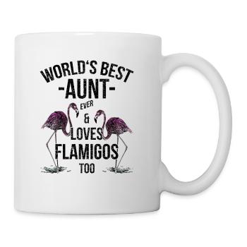 Aunt Quotes > World's Best Aunt & Loves Flamingos - Tasse - Weiß - Rechts