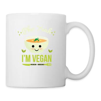 Pho Yeah! I´m Vegan | Süßes Desgin für Veganer - Tasse - Weiß - Rechts