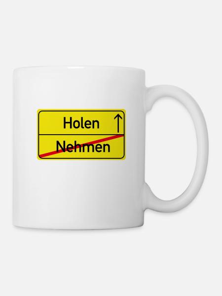 trier dialekt ortsschild trier platt geschenk - Tasse - Weiß