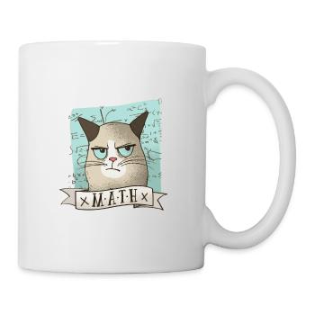 Mathe Nachhilfe Katze Lehrer Tshirt Geschenk - Tasse - Weiß - Rechts