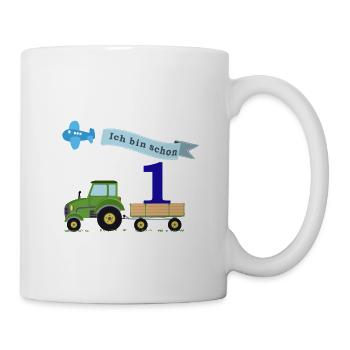 Erster Geburstag mit Traktor - Tasse - Weiß - Rechts