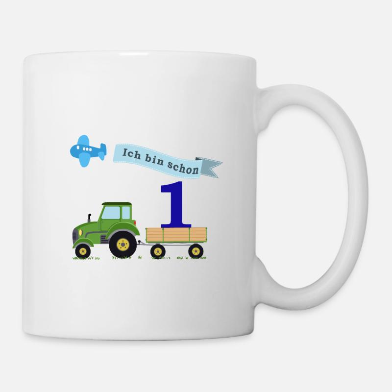 Erster Geburstag mit Traktor - Tasse - Weiß