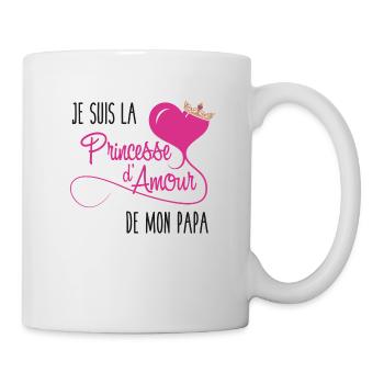 Je suis la princesse d'amour de mon Papa - Mug blanc - blanc - Droite
