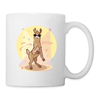 Dabbing Lama - tanzendes cooles Lama - Tasse - Weiß - Rechts