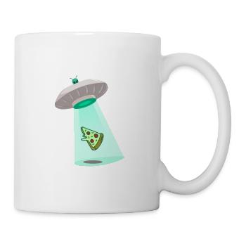 Pizza alien with UFO - Pizza Alien avec UFO - Mug blanc - blanc - Droite