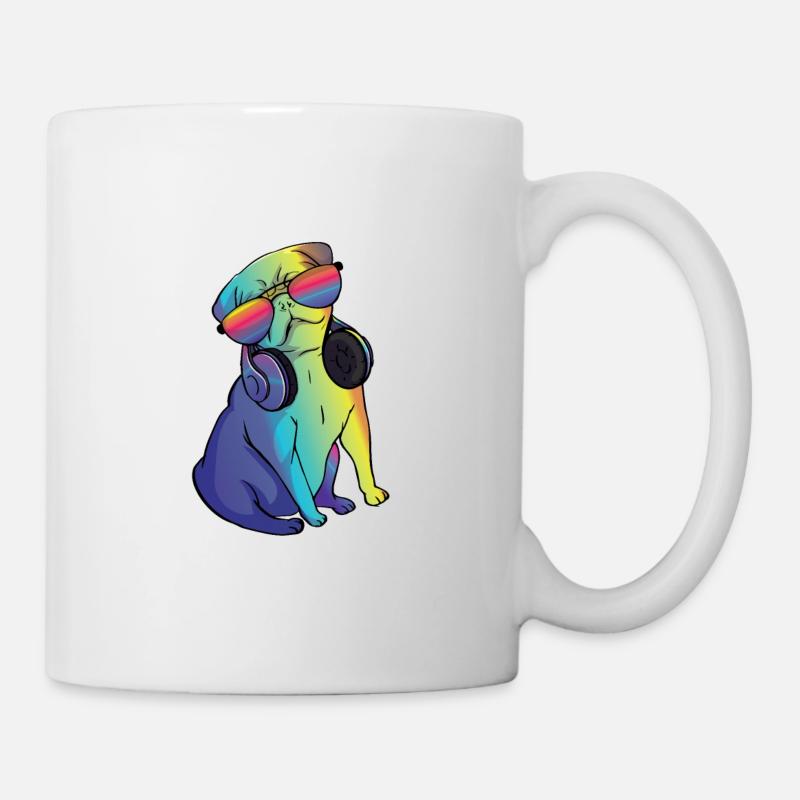 Electro Music Dj Pug Techno Festival Cadeau - Mug blanc - blanc