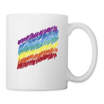 Liebe für alle! Die Welt ist bunt! Geschenk Pride - Tasse - Weiß - Rechts