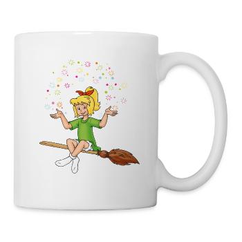 Bibi Blocksberg sitzt auf Kartoffelbrei Sterne - Tasse - Weiß - Rechts