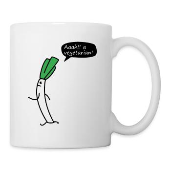 Lauch Ein Vegetarier - Tasse - Weiß - Rechts