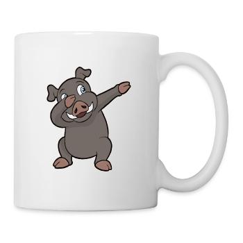 Warzenschwein Bauernhof Tier tupfen - Tasse - Weiß - Rechts