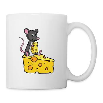 Mouse cartoon for cheese addicts - Mug - white - Right