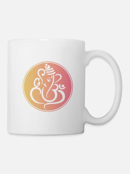 Minimalist Ganesh Hindu elephant - Mug - white